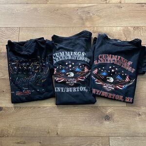 Harley-Davidson Black T-Shirts with Patriotic Graphics bundle of 3